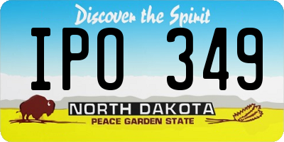 ND license plate IPO349