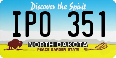 ND license plate IPO351