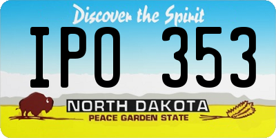 ND license plate IPO353