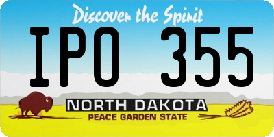 ND license plate IPO355
