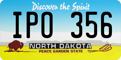 ND license plate IPO356