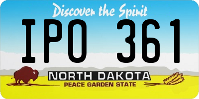 ND license plate IPO361