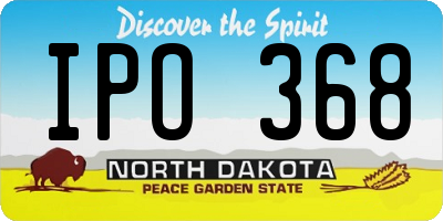 ND license plate IPO368