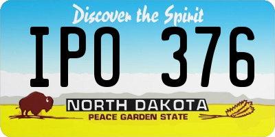 ND license plate IPO376