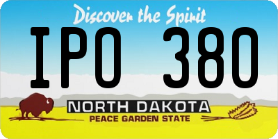 ND license plate IPO380