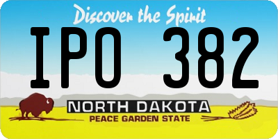 ND license plate IPO382