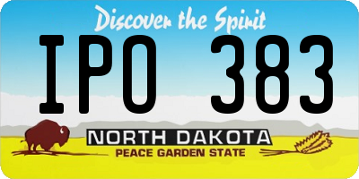 ND license plate IPO383