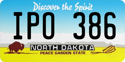 ND license plate IPO386