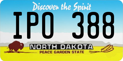 ND license plate IPO388