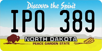 ND license plate IPO389