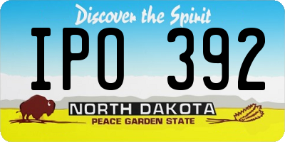 ND license plate IPO392