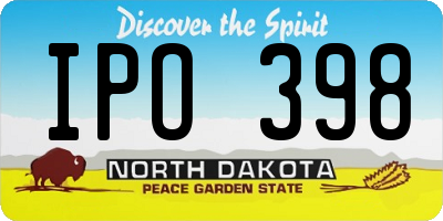 ND license plate IPO398