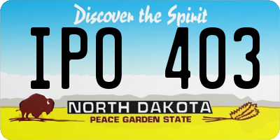 ND license plate IPO403
