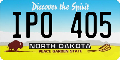 ND license plate IPO405