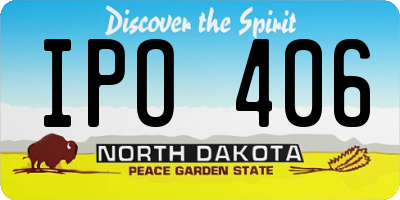ND license plate IPO406