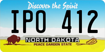 ND license plate IPO412