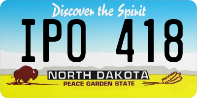 ND license plate IPO418