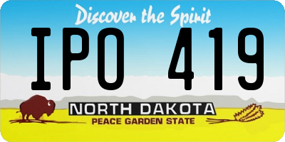 ND license plate IPO419