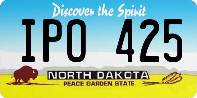 ND license plate IPO425