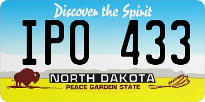ND license plate IPO433