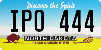 ND license plate IPO444