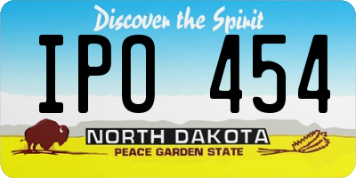 ND license plate IPO454