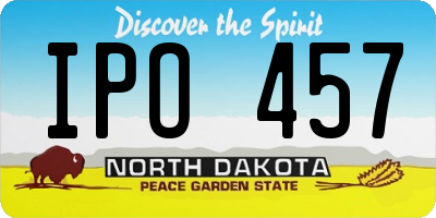 ND license plate IPO457