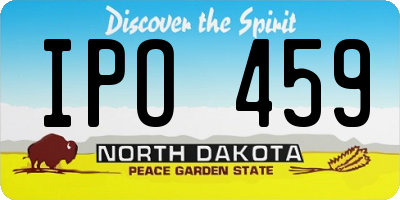 ND license plate IPO459