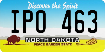ND license plate IPO463