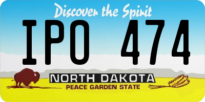ND license plate IPO474