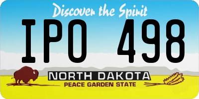 ND license plate IPO498