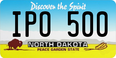 ND license plate IPO500