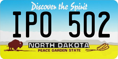 ND license plate IPO502