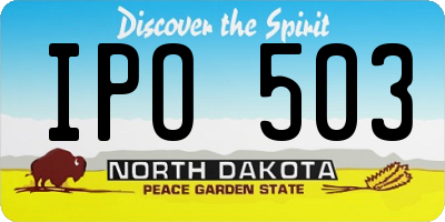 ND license plate IPO503