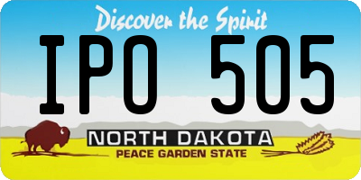 ND license plate IPO505