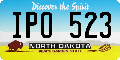 ND license plate IPO523