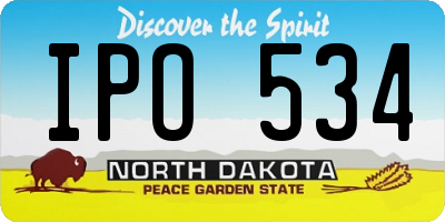 ND license plate IPO534