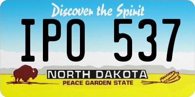 ND license plate IPO537