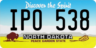 ND license plate IPO538