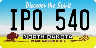 ND license plate IPO540