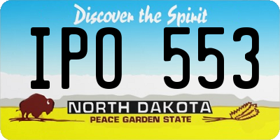 ND license plate IPO553