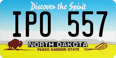 ND license plate IPO557