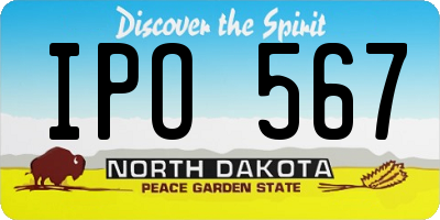 ND license plate IPO567