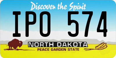 ND license plate IPO574