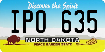 ND license plate IPO635