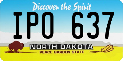ND license plate IPO637