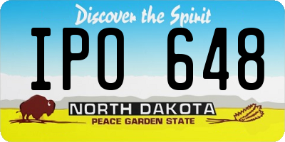 ND license plate IPO648