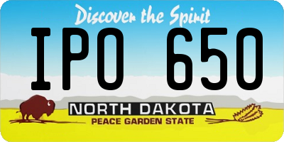 ND license plate IPO650
