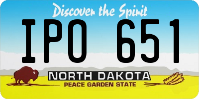 ND license plate IPO651