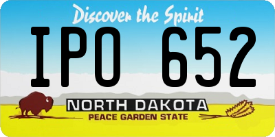 ND license plate IPO652